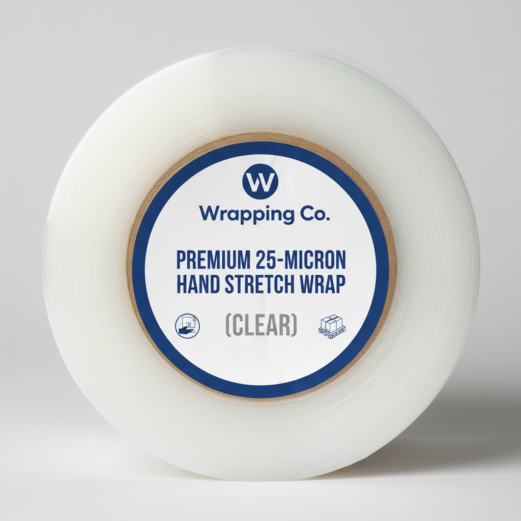 Premium 25-Micron Hand Stretch Wrap (Clear)