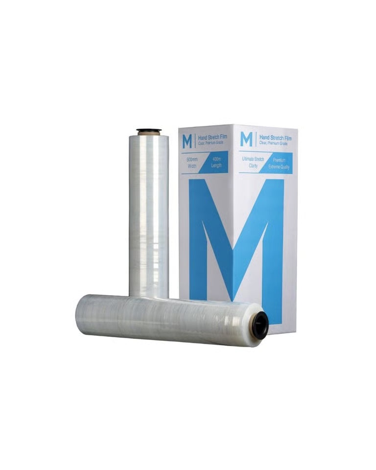 Hand Stretch Film Cast 500mm x 250m x 25um — Clear (4 Pack)