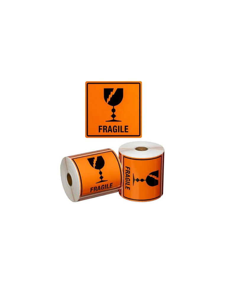 Fragile Warning Labels — High-Visibility Shipping Stickers (200 per Roll)